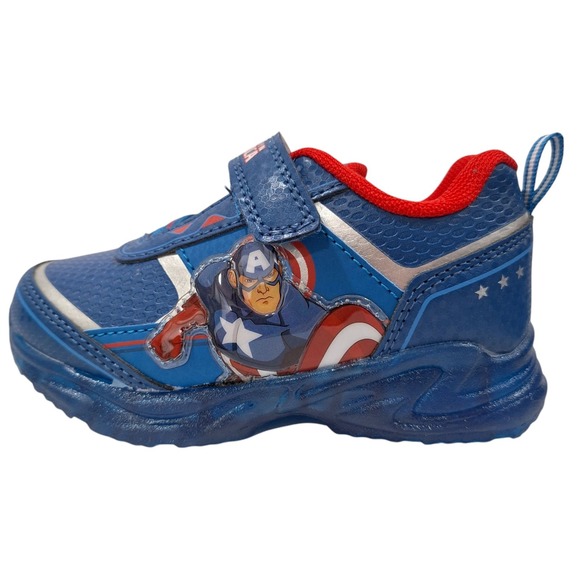 Captain America Kids Light Up Shoes Toddler Sneakers Blue Size 9 New 17‎ (cms) - Picture 13 of 14